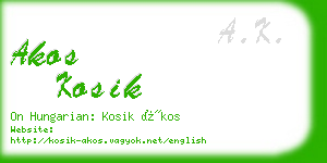 akos kosik business card